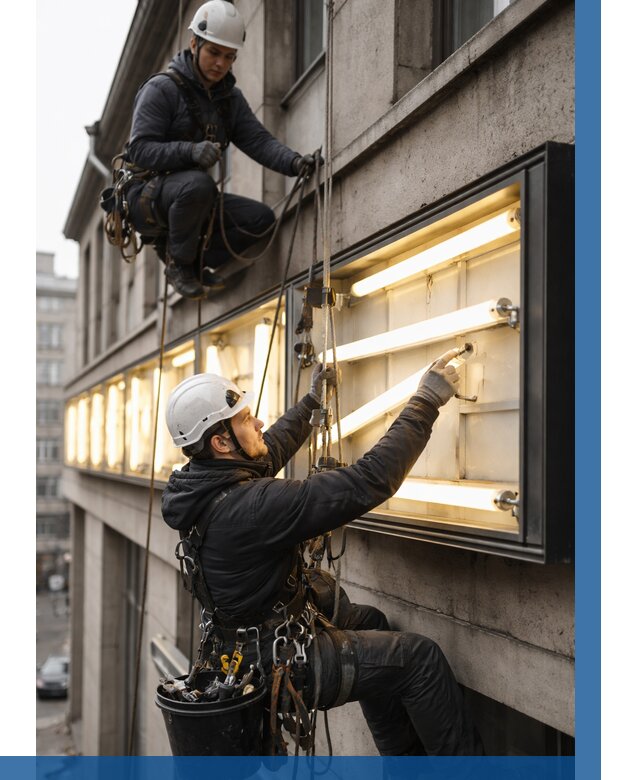 Замена ламп в вывеске в Белой Калитве под ключ от 3630 р. | ВЫСОТНИК-Бкл