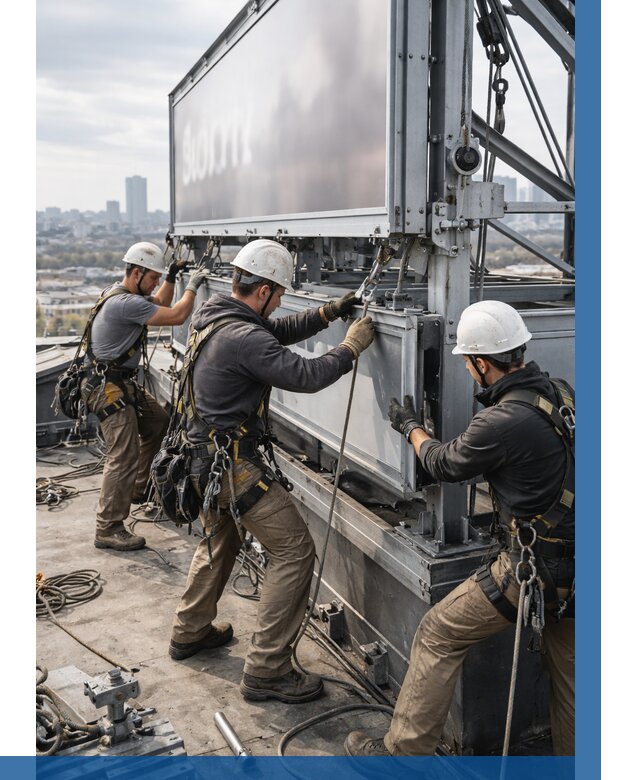 Монтаж крышной рекламной конструкции в Белой Калитве от 62226 р.|ВЫСОТНИК-Бкл