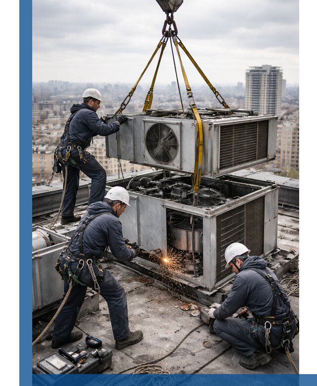 Демонтаж крышной установки в Белой Калитве любой сложности