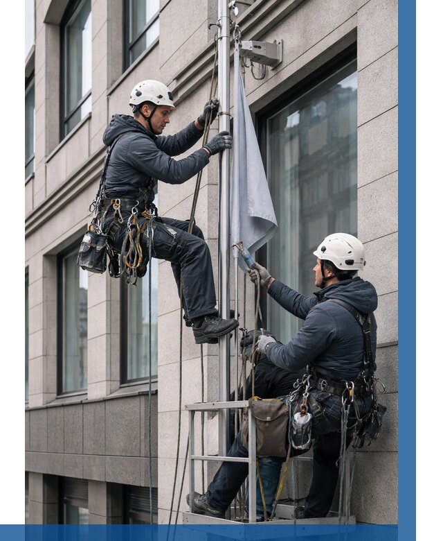 Установка флагов на фасаде в Белой Калитве от 4667 р. | ВЫСОТНИК-Бкл