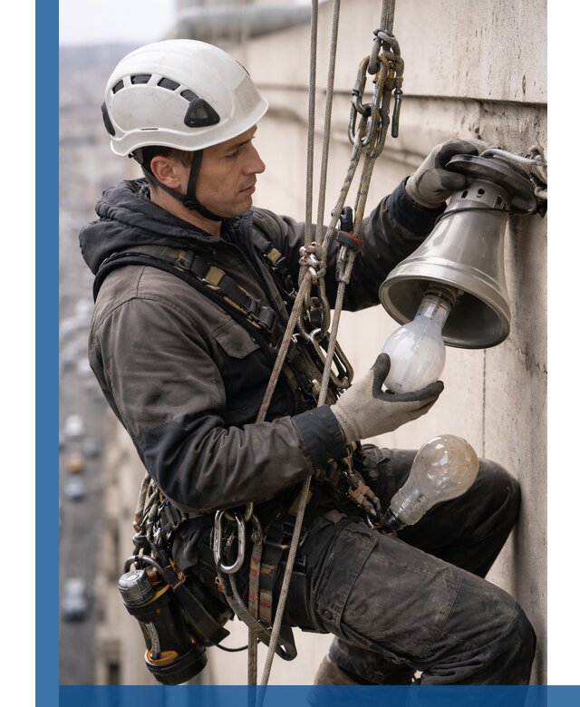 Замена ламп на высоте в Белой Калитве профессионально и быстро