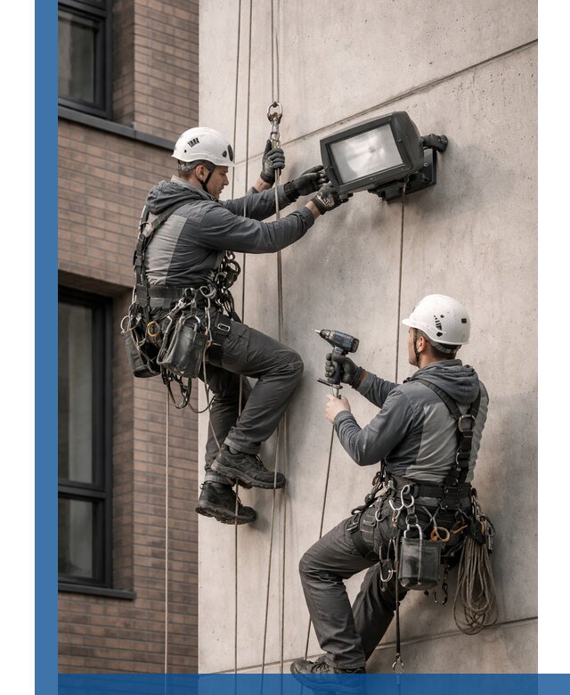 Профессиональный монтаж фасадных прожекторов в Белой Калитве под ключ