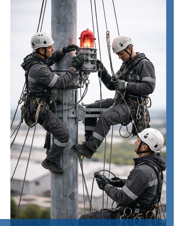 Монтаж заградительных огней в Белой Калитве от 8815 р. | ВЫСОТНИК-Бкл