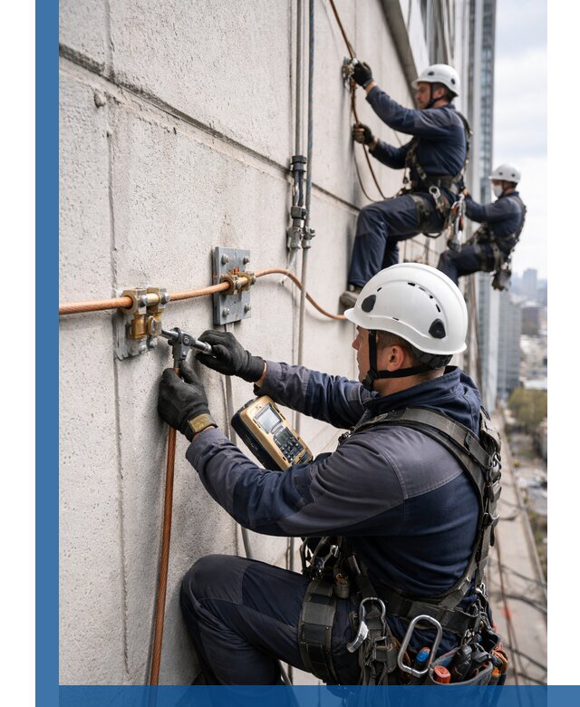 Монтаж системы заземления здания и молниезащиты в Белой Калитве