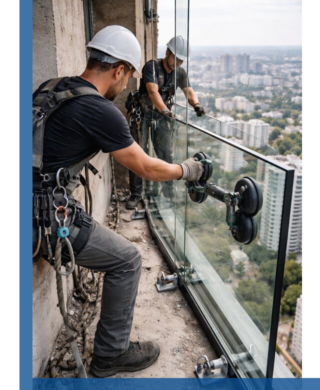 Монтаж стеклянных ограждений под ключ с гарантией в Белой Калитве