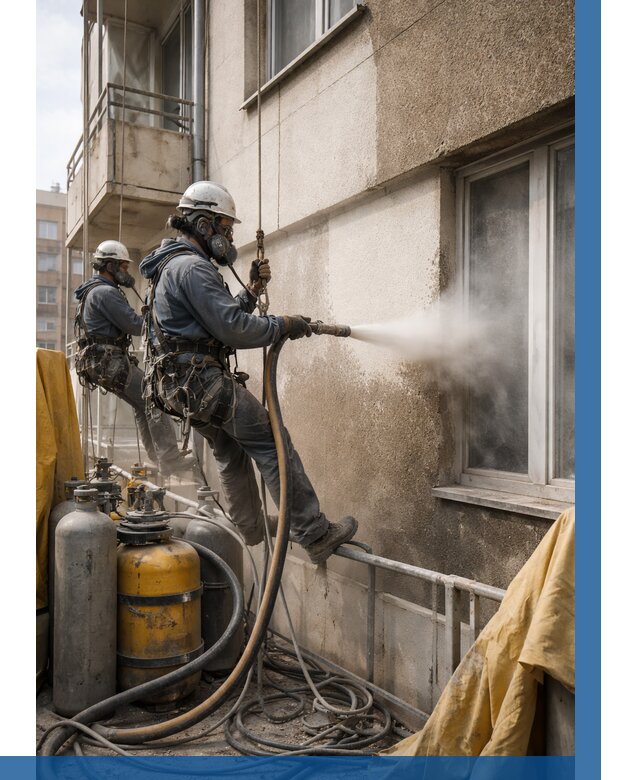 Пескоструйная очистка фасада в Белой Калитве от 674 р. | ВЫСОТНИК-Бкл