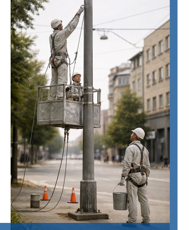 Покраска опор освещения в Белой Калитве от 5186 р. | ВЫСОТНИК-Бкл