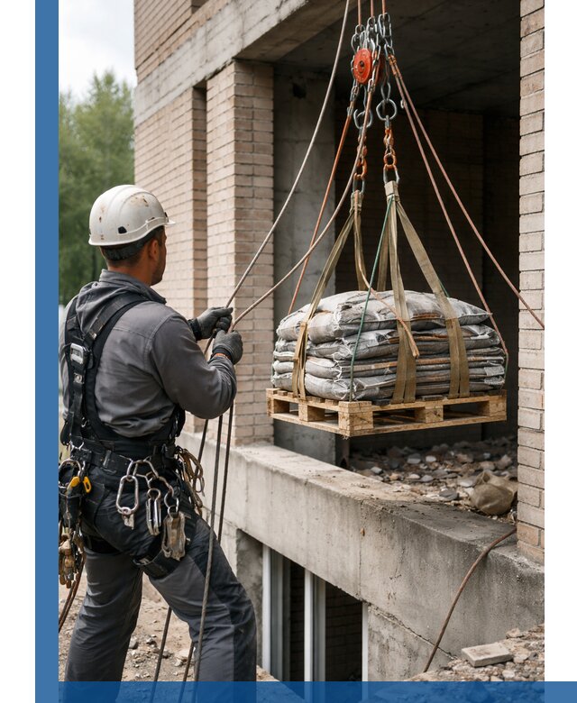 Подъем материалов на этаж веревками в Белой Калитве оперативно