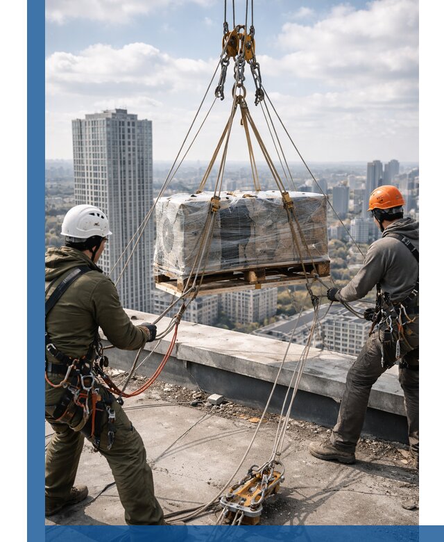 Подъем и монтаж крупногабаритных грузов на крышу в Белой Калитве