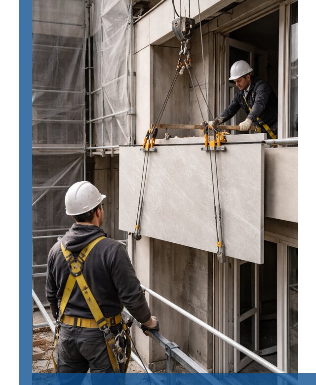 Подъем керамогранита на этаж в Белой Калитве грузчиками и техникой