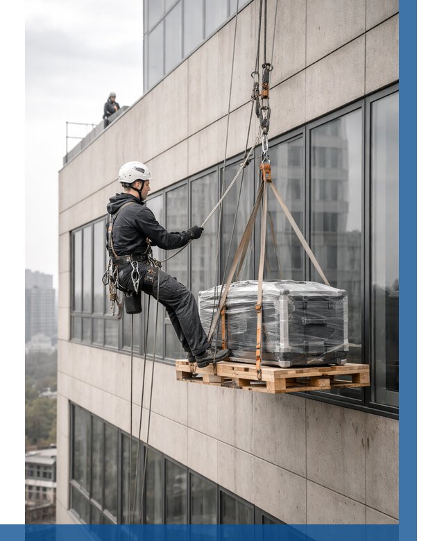 Спуск груза по фасаду в Белой Калитве от 3630 р. | ВЫСОТНИК-Бкл