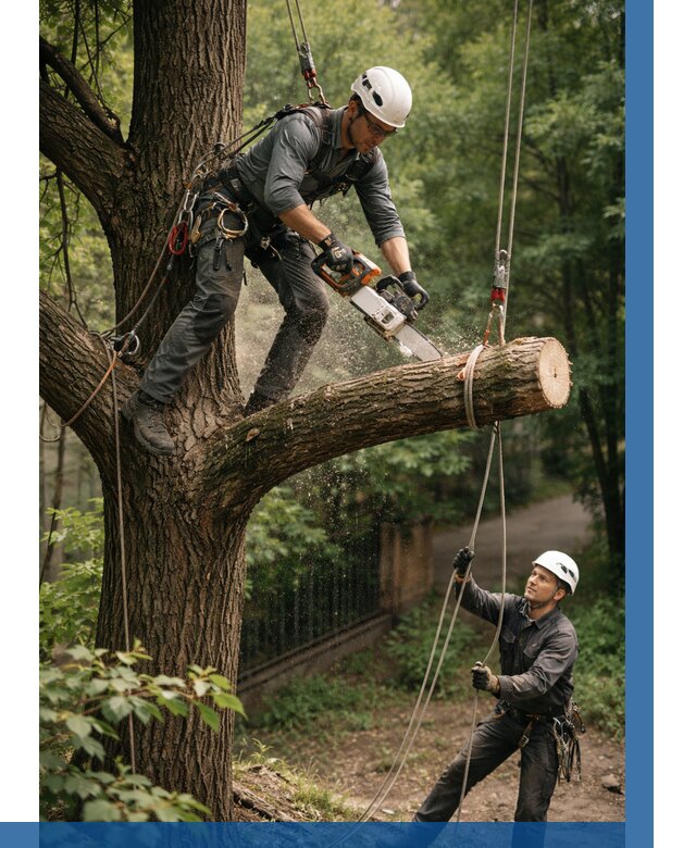 Спил деревьев альпинистами в Белой Калитве от 8297 р. | ВЫСОТНИК-Бкл