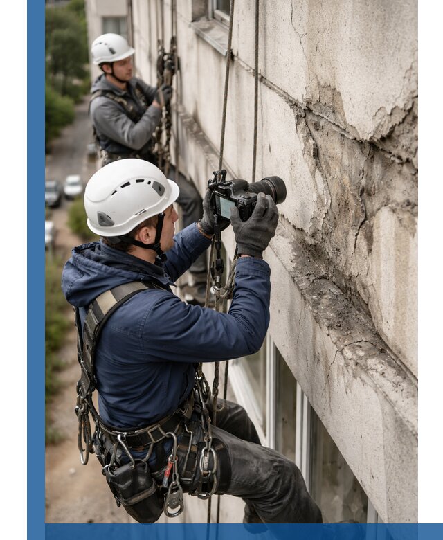 Фотофиксация дефектов фасада с высотной съемкой в Белой Калитве